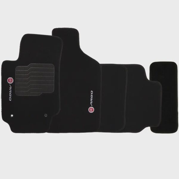 Jogo de Tapete Automotivo Carpete Fiat Argo 2017 à 2019 Soft Logo Bordado 5 Peças